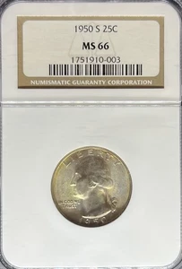 1950-S Washington Quarter MS66 NGC (#PA1751910003) - Picture 1 of 2