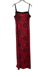 Vintage PS PerSeption schwarz rot Blumen Maxikleid Whimsigoth Vampir Grunge 90er Jahre Y2K - Bild 1 von 7