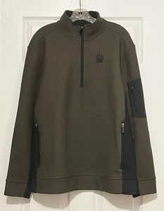 Duluth Trading Co Men’s Alaskan Hardgear Graveltec Fleece 1/4 Zip Green Large - Picture 1 of 6