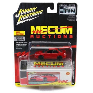 1/64 2006 Subaru Impreza WRX Red Mecum Johnny Lightning Storage Tin JLCT015-A2 - Picture 1 of 5
