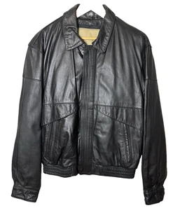 Vintage RAGE Men’s Size 42 Bomber Black Jacket Full Zip Removable Lining - Picture 1 of 10