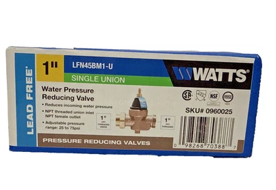 WATTS  1" Water Pressure Reducing Valve LFN45BUM1 (0960025) - Image 1 of 4