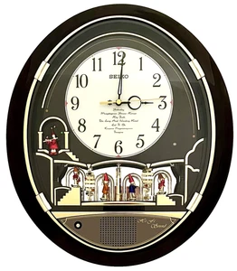 EUC Seiko Melodies In Motion Musical Wall Clock Beatles Songs QXM115BRH - Picture 1 of 17