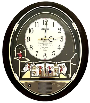 EUC Seiko Melodies In Motion Musical Wall Clock Beatles Songs QXM115BRH - Image 1 of 4