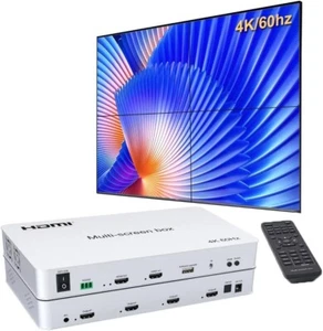 Controlador Video Wall 2x2 4k, Controlador HDMI 2.0 TV Wall, Soporte 3840x2160@60Hz - Imagen 1 de 10