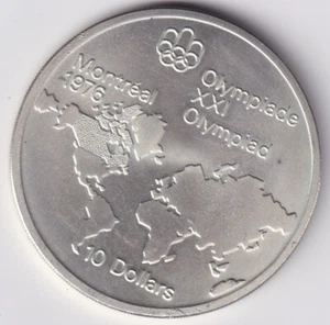 MONEDA CANADA 10 DOLLARS 1973 - XXI OLYMPIADE MONTRÉAL 1976 - PLATA - Imagen 1 de 2
