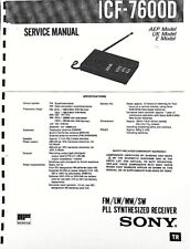 Sony ICF-7600D Synthesizer Servicehandbuch