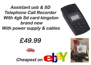 Xtension usb SD Telephone Call Recorder With 4gb Sd card kingston / recording - Picture 1 of 4