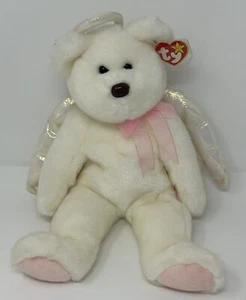 TY Beanie Buddies 13” White Bear With Wings 1998 Halo - Picture 1 of 3