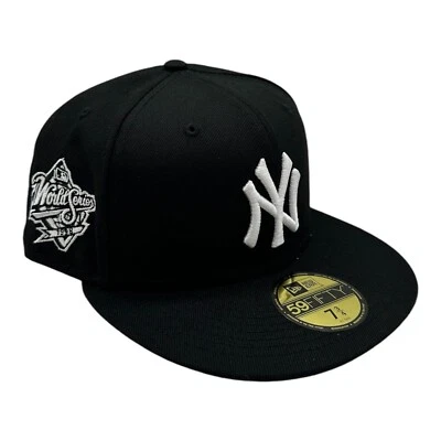 New Era 59Fifty New York Yankees Gorra Gorra 7 3/4 Negro 1998 Serie Mundial Parche MLB Foto 1 de 4