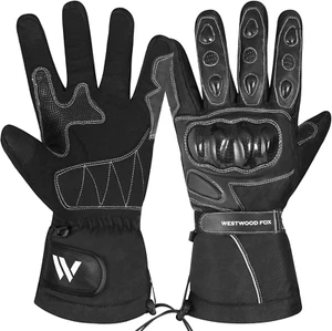 Leather Touchscreen Waterproof Warm Winter Motorcycle Gloves Size medium - Picture 1 of 8