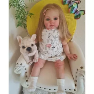 Bambola neonato 23 pollici realistica capelli biondi lunghi Adelaide fatta a mano giocattolo artistico regalo - Foto 1 di 5