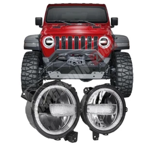 PAIR Auxbeam 9 inch DOT LED Headlights w DRL For Jeep Wrangler JL JLU 2018-2022 - Imagen 1 de 12