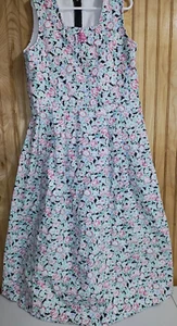 Girls Handmade Flowered Denim Jumper Long Modest Size 10? - Picture 1 of 11