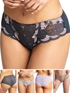 Panache Clara Brief Knickers Low Rise Classic Briefs Lingerie Navy/Pearl - Picture 1 of 5