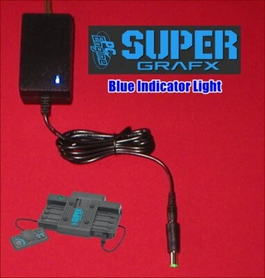 9V AC Adapter Power Supply W/LED for Japanese PC Engine Super Grafx System NEW - Image 1 of 3
