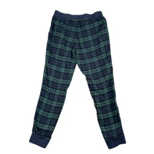 UGG Plaid Flannel Pajama Sleepwear Pants Adult L Green Blue Pockets Drawstring - Picture 1 of 8