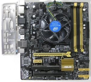 ASUS B85M-E mit CPU Intel Core i5-4570 Rev.1.02 / Blende / LGA1150 - Zdjęcie 1 z 5