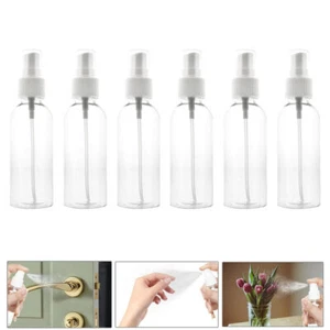 6 Spray Bottles Mist Clear Plastic Refillable Soap Travel - Picture 1 of 1