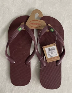 Havaianas Men's Brazil Logo Flip Flops Sandals Grape Wine Men’s 11-12 US NEW - Picture 1 of 5