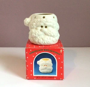 Weihnachtsmann Votivkerzenhalter Porzellan RUSS Reflections #2070 Vintage Weihnachten - Bild 1 von 11