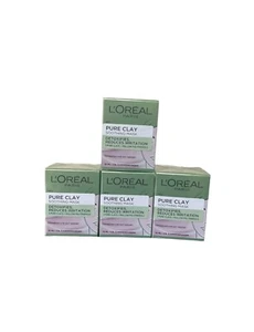 L'Oreal Paris Pure Clay Soothing & Detox Face Mask for Sensitive Skin 15ml X 4 - Picture 1 of 1