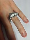 F1 Trout Fish English Pewter Ladies Ring Adjustable Handmade in Sheffield
