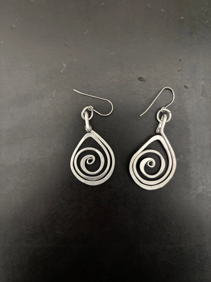 Silver Earrings - Bohemian Swirl - Fishhook - Image 1 of 1