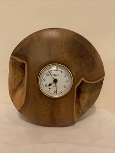 Stunning Hand Carved Yew Tree Mantle Clock N H Hermle