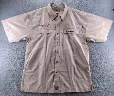 Hook & Tackle Outdoor Fishing Shirt Mens Large Beige Ripstop Quick Dry Vented  - Image 1 of 4