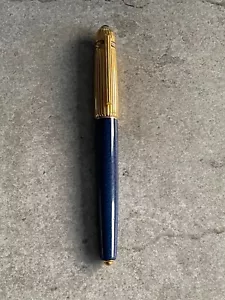 CARTIER PASHA BLUE MARBLE FOUNTAIN PEN WITH BLUE STONE - Bild 1 von 19