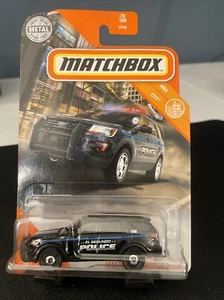 MATCHBOX BLACK 2021 #78 2016 FORD INTERCEPTOR UTILITY POLICE CAR EL SEGUNDO - Picture 1 of 11