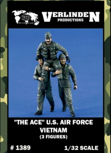 1/32 WWII "The Ace" US Air Force Vietnam (3 Resin Figures/Set) VERLINDEN #1389 - Picture 1 of 2
