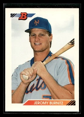 1992 Bowman Jeromy Burnitz #189 New York Mets - Image 1 of 2