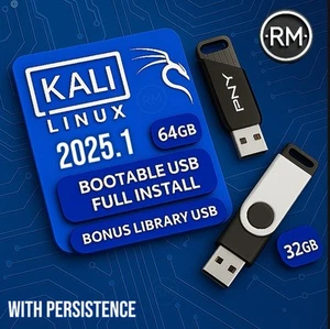 Kali Linux 2025.1 | FULL INSTALL + Kali Library | 2-USB Bundle | 64GB + 32GB - Picture 1 of 10