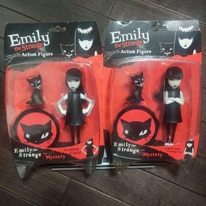 Emily The Strange and Mystery Bendy 6-Inch Action Figure Rare Set of 2 - Picture 1 of 3