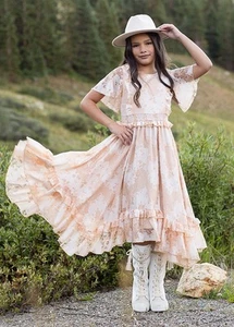 Joyfolie Girl's Eliana Dress in Shell Size 7 NWT Vacation Wedding Cruise Pageant - Picture 1 of 10