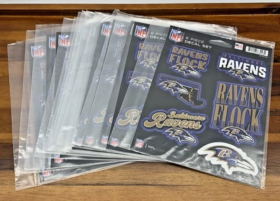 Lote de 12 juegos de calcomanías de 6 piezas de la NFL Baltimore Ravens fútbol americano nueva bandada Foto 1 de 4
