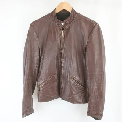 70s~80s VINTAGE BROOKS Genuine Leather Zip Jacket - Image 1 of 4