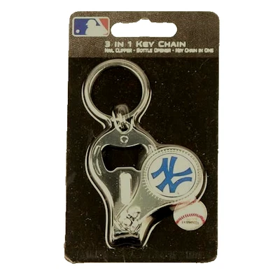 New York Yankees 3-In-1 Keychain W/Nail Clippers Bottle Opener Key Ring MLB New - Image 1 of 2