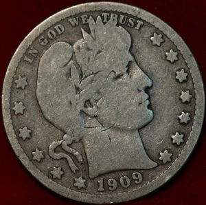 1909-D Denver Mint Silver Barber Quarter - Picture 1 of 2