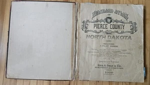 Orig 1910 Pierce County North Dakota Standard Atlas Map Plats of Townships Rugby - Picture 1 of 11