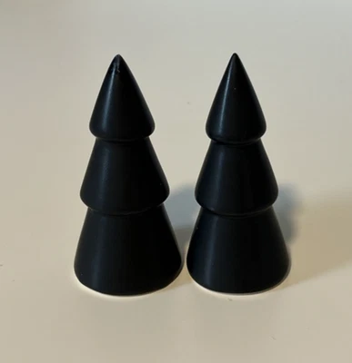 Target Bullseyes Playground 2 Mini Black Ceramic Christmas Trees 3.5” Tall Each - Image 1 of 4