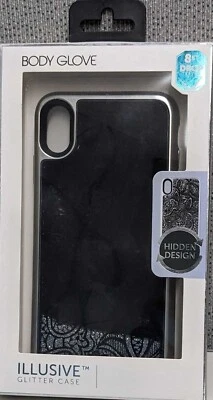Body Glove Black Lace Illusive Glitter iPhone XS Max Pattern Case - Black - Image 1 of 4