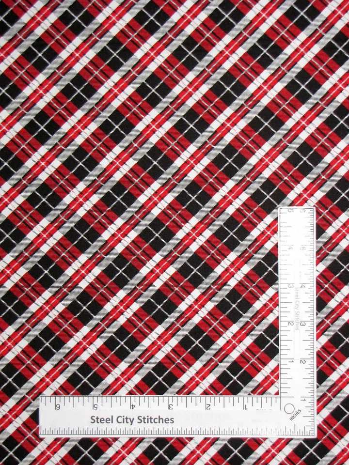 Рождественский гном диагональная клетчатая ткань красный хлопок вечные сокровища C1368 ярд - Изображение 1 из 1