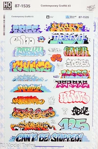 Microscale Decal HO #87-1535 Contemporary Graffiti #3 (Water Slide Decals) - Picture 1 of 1