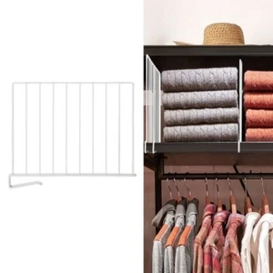 6 pc Heavy Duty Closet Wire Shelf Dividers Storage Organizer White Coated Steel - Picture 1 of 3