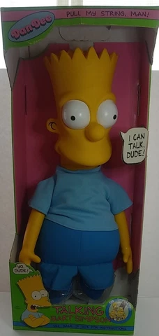New in Box Vintage 1990 Dandee Talking Bart Simpson Pull String 18" Doll WORKS! Cover