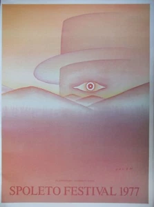 AFFICHE PUBLICITAIRE 1977 Jean-Michel FOLON -SPOLETO FESTIVAL - Imagen 1 de 1