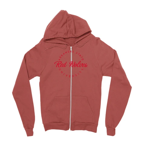 Venley Official NCAA Arkansas State University Red Wolves Zip Hoodie Cover